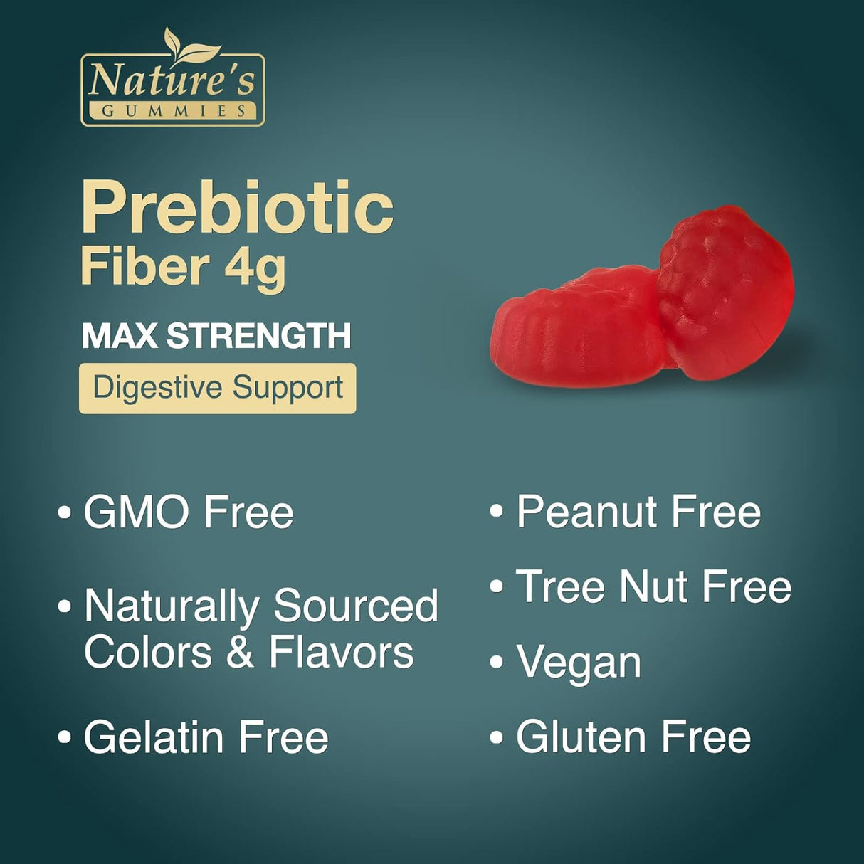 Suplemento de fibra prebiótica soluble natural Nature's Gummies