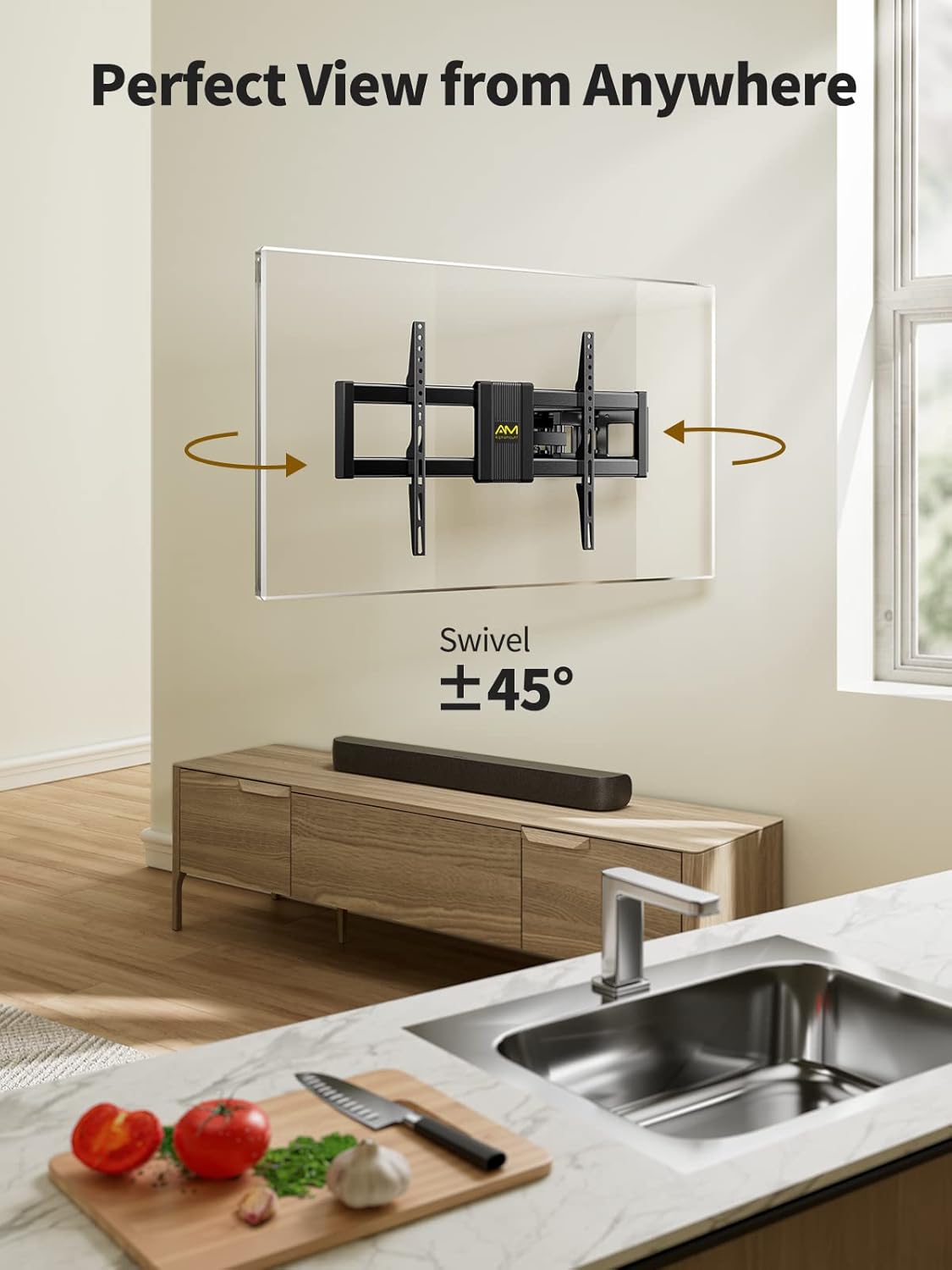 Soporte de TV AM, articulado para 37-75, VESA 600x400, APLF6