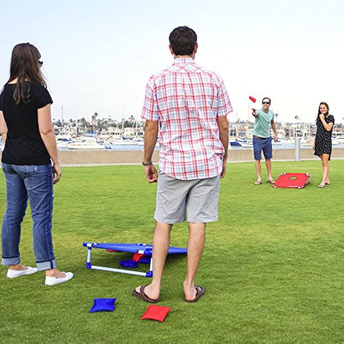 Juego para cornhole portpatil de PVC bolsas y funda