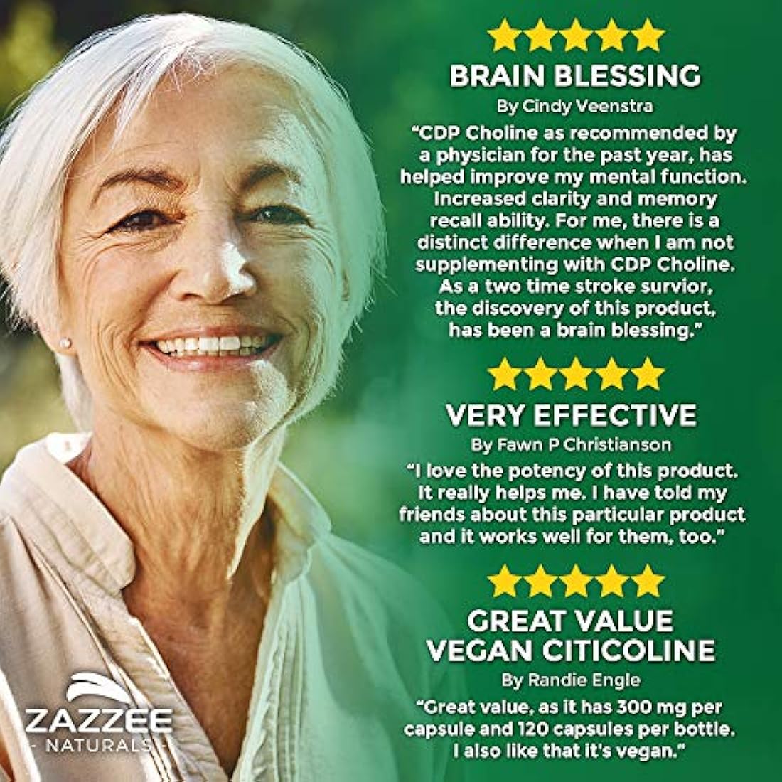 Citicoline CDP Choline 300 mg, 120 cápsulas vegetales