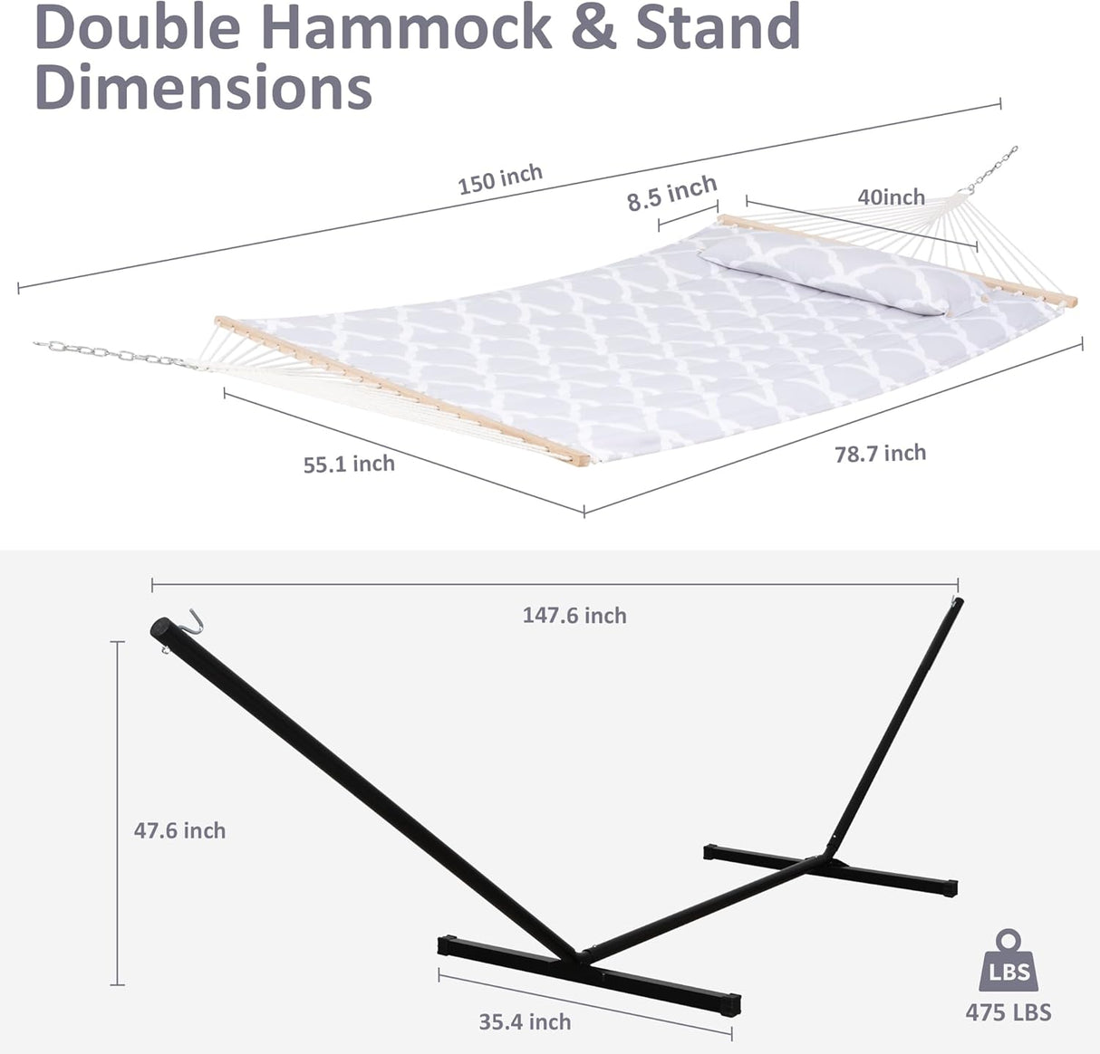 Hamaca Doble SUNCREAT, Extra Grande, Tela Acolchada, Referencia: