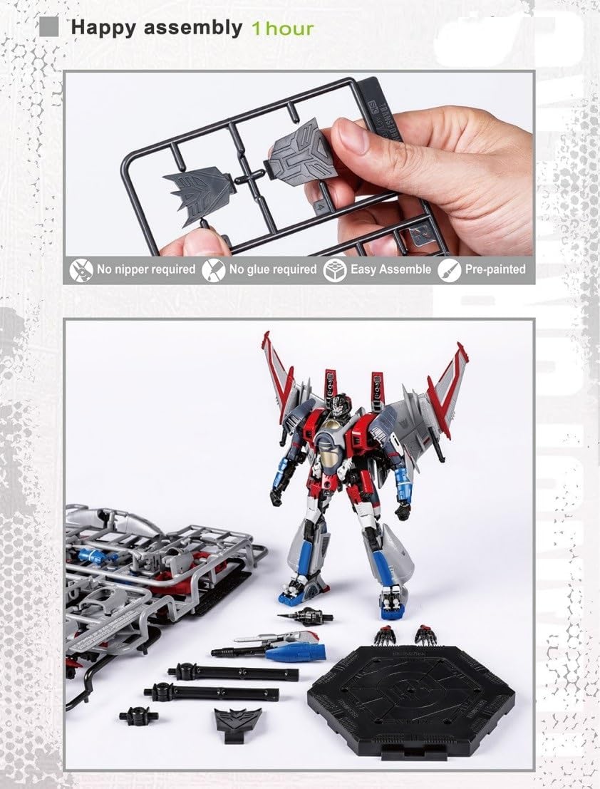 Figurita de Starscream Transformers - Modelo 08121, fácil armado