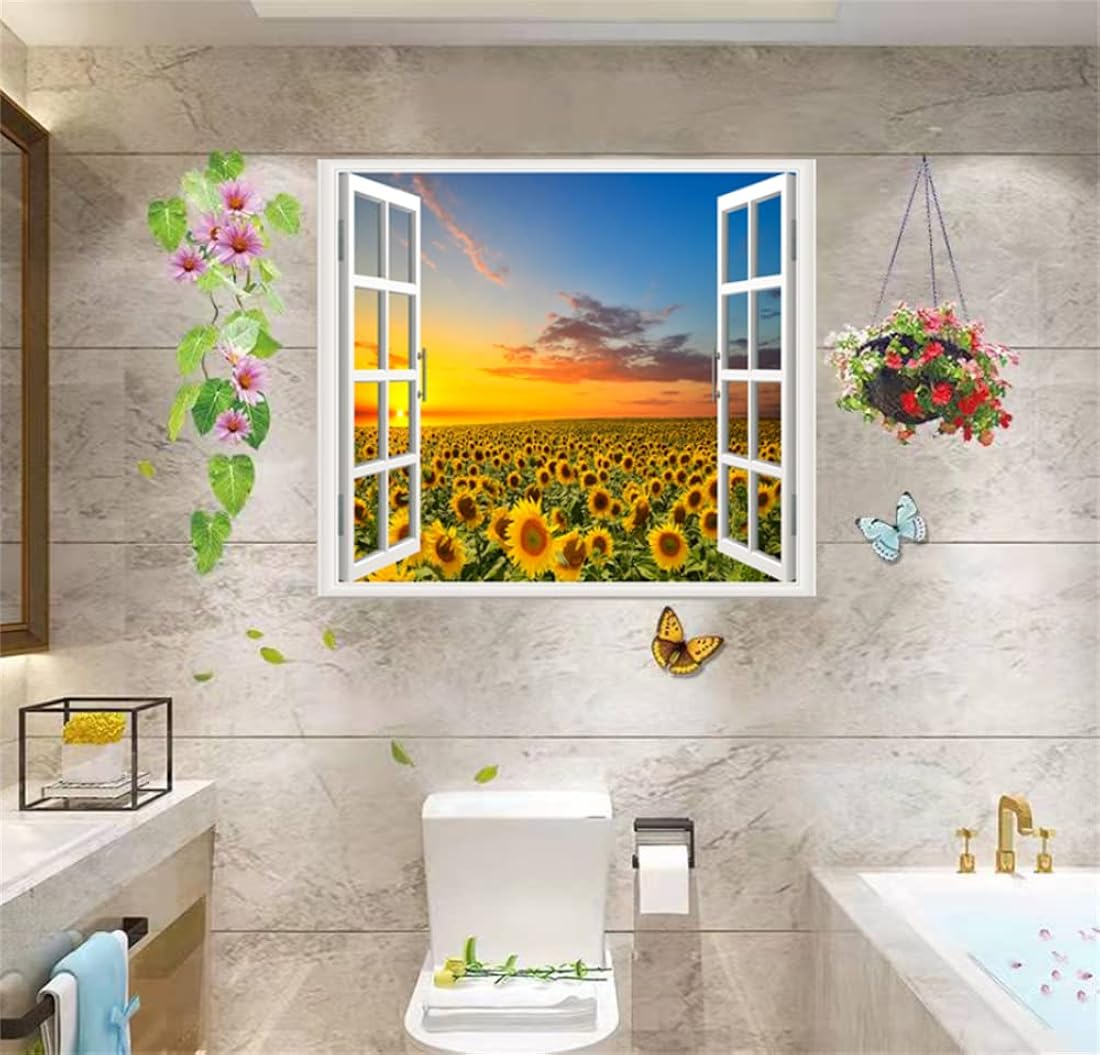 THNWSY Adhesivo autoadhesivo para pared, girasol