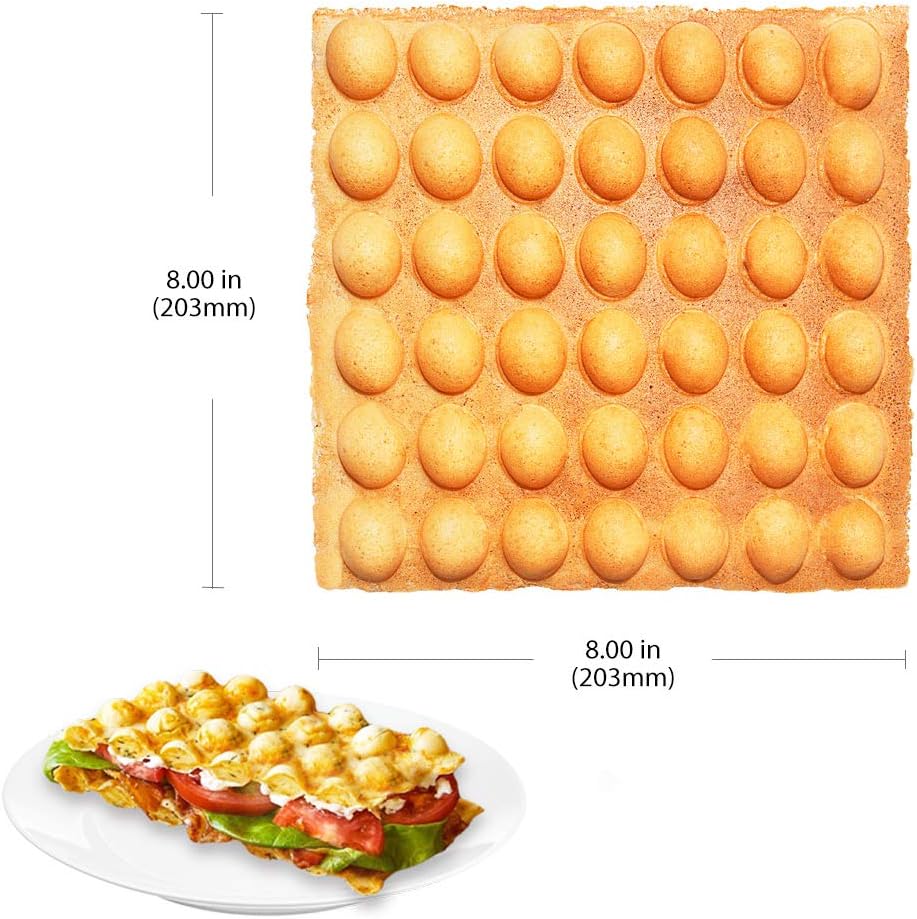 Máquina de Waffles Bubble ALDKitchen, Acero Inoxidable, Rotativa