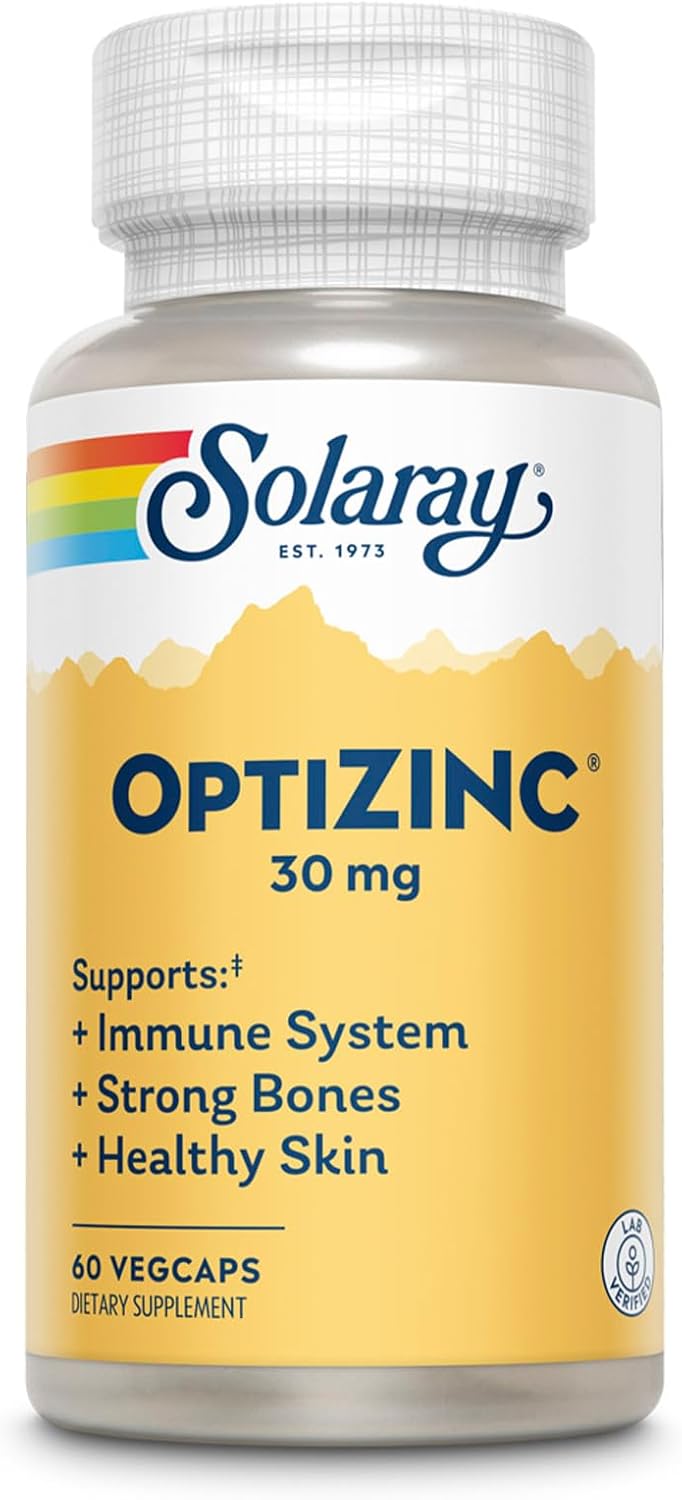 Solaray OptiZinc 30mg suplemento inmunidad, 60 VegCaps