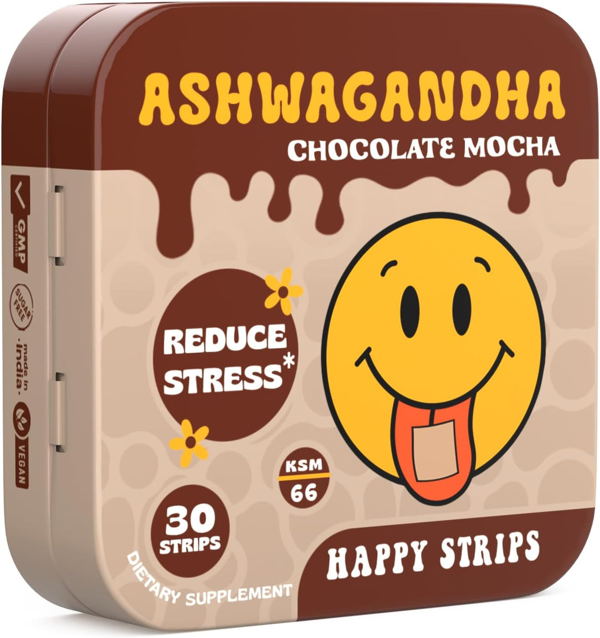Tiras Orgánicas de Ashwagandha KSM 66 - Happy Strips - 30 Uds