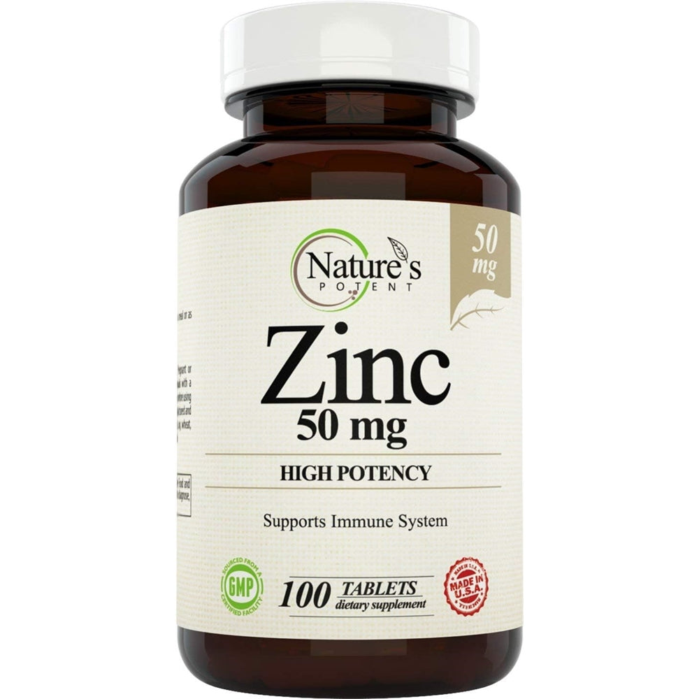 Suplemento de zinc de 50 mg alta potencia óxido/citrato