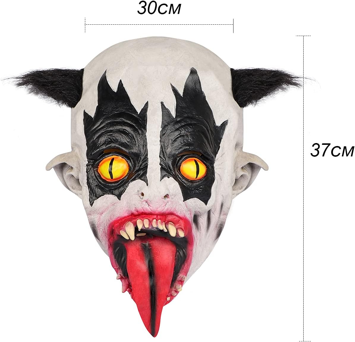 Máscara de payaso terrorífico, Halloween, látex, modelo gory.