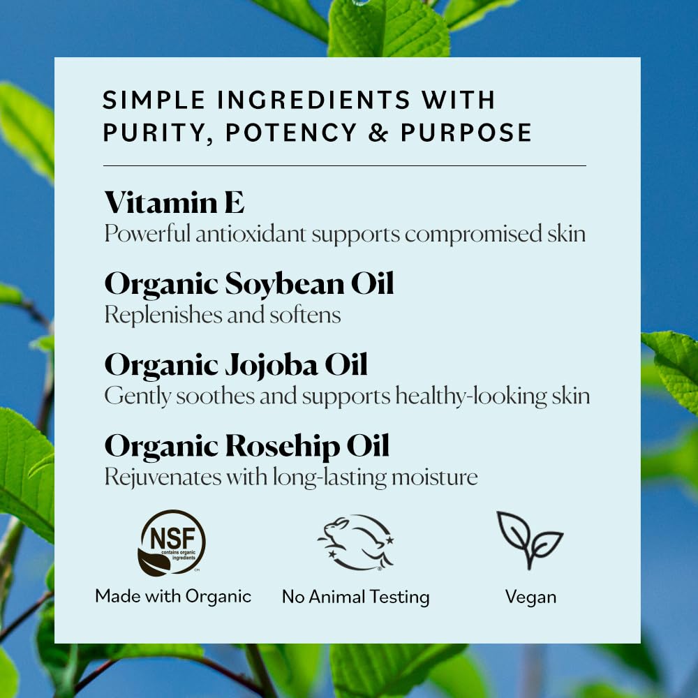 Aceite Facial de Vitamina E Orgánico Antioxidante Reparador