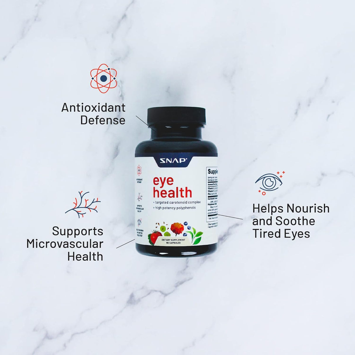 Suplementos de salud ocular Snap para adultos de luteína 60u