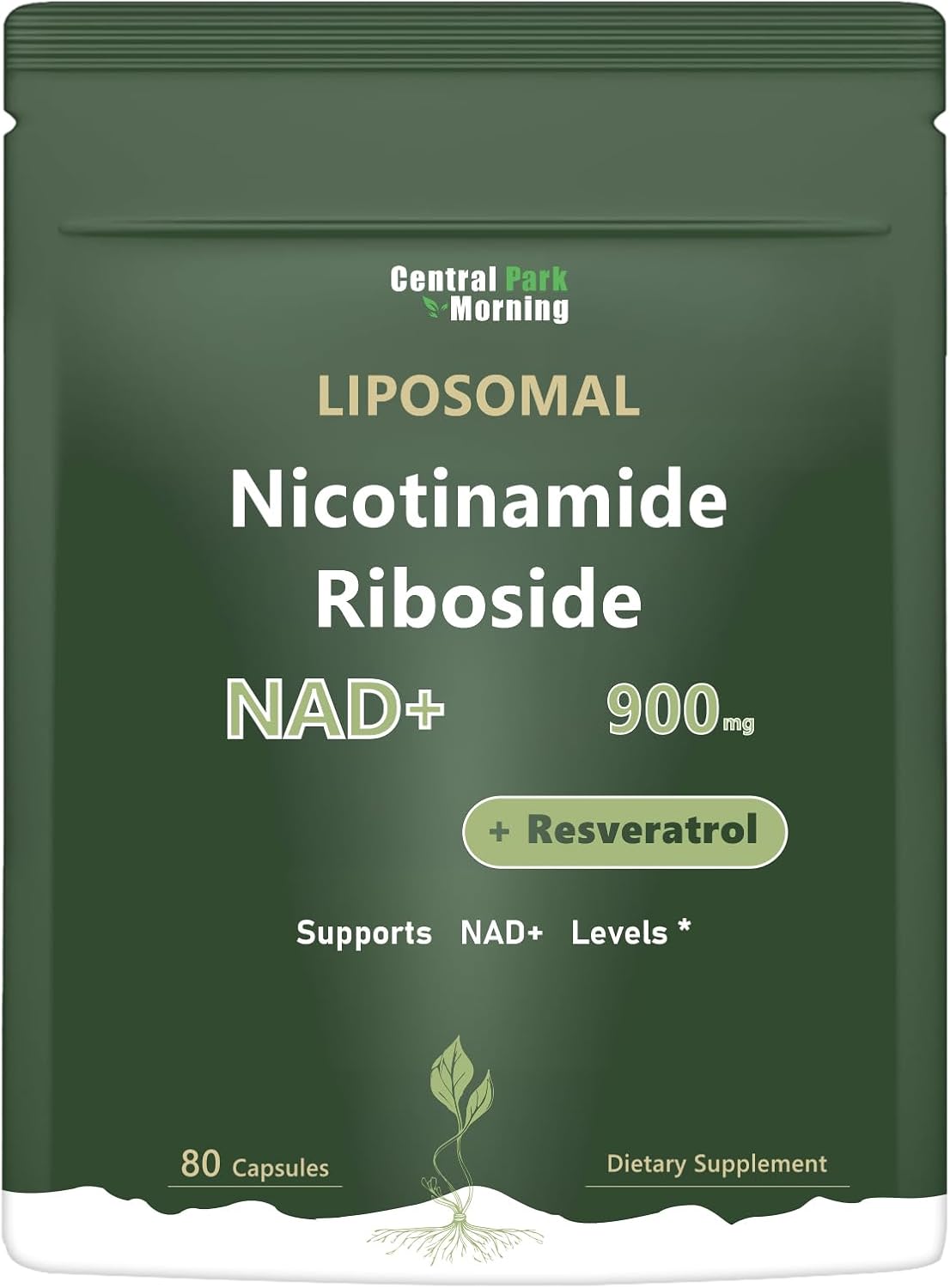Suplemento NAD+, Nicotinamida Ribósido 900mg, 80 Cápsulas