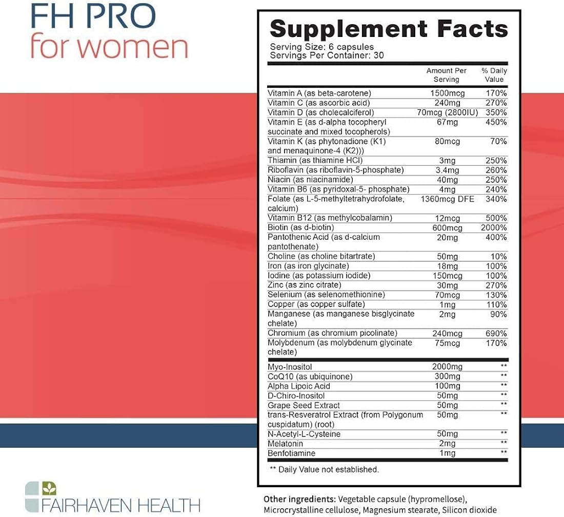 Suplemento Fairhaven Health FH Pro para mujer premium