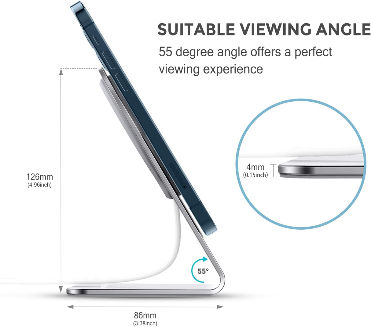 CreaDream Soporte para cargador MagSafe soporte de aluminio