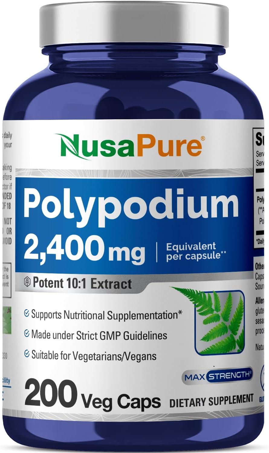 Extracto de Polypodium Leucotomos 2400mg, 200 Cápsulas Veg