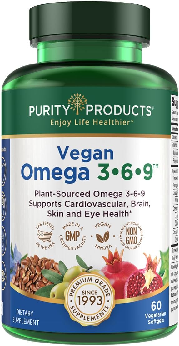 Omega 3-6-9 Vegano Purity Products - Ácidos Grasos Esenciales (60)