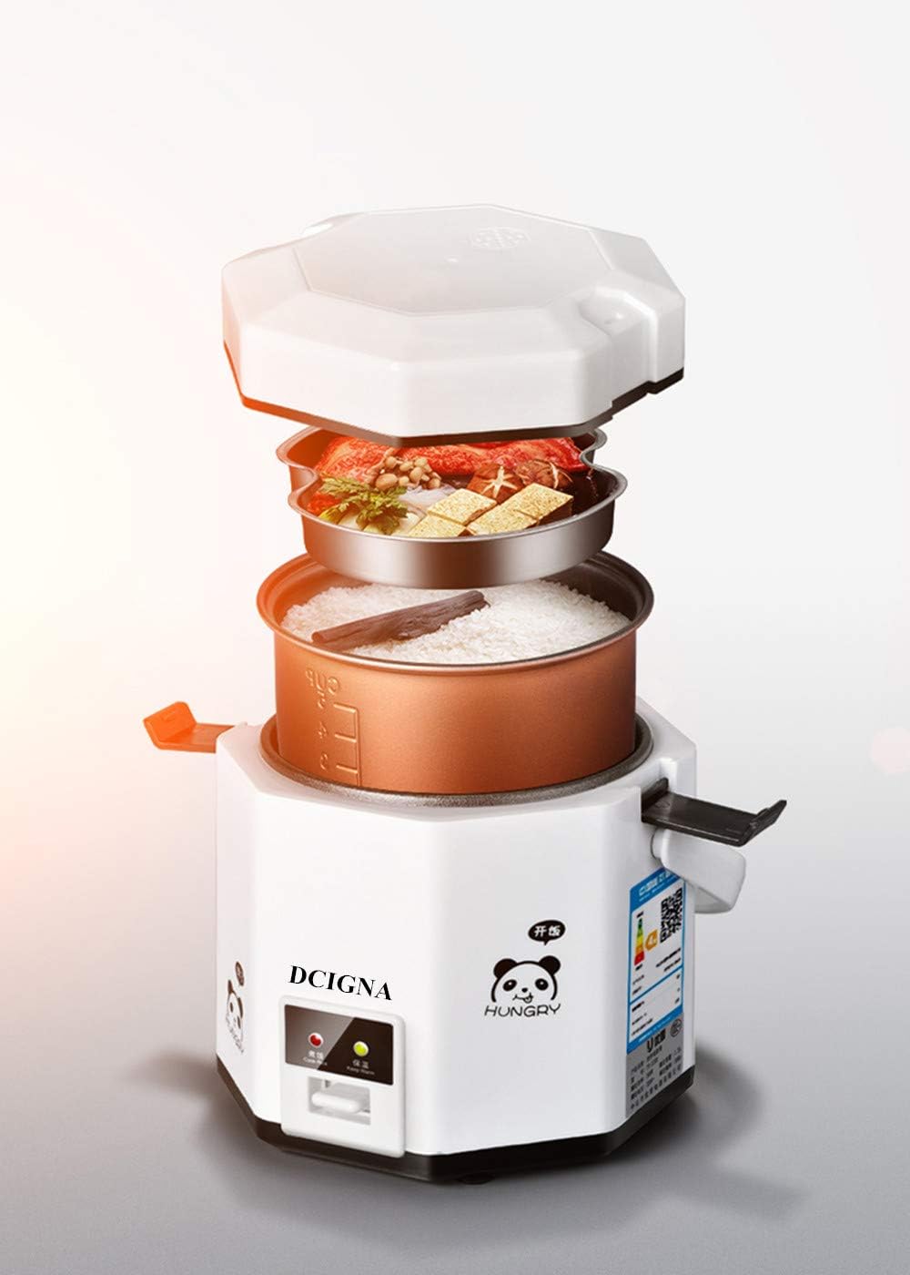 Olla arrocera 1.2L, portátil, antiadherente, para 1-2 personas