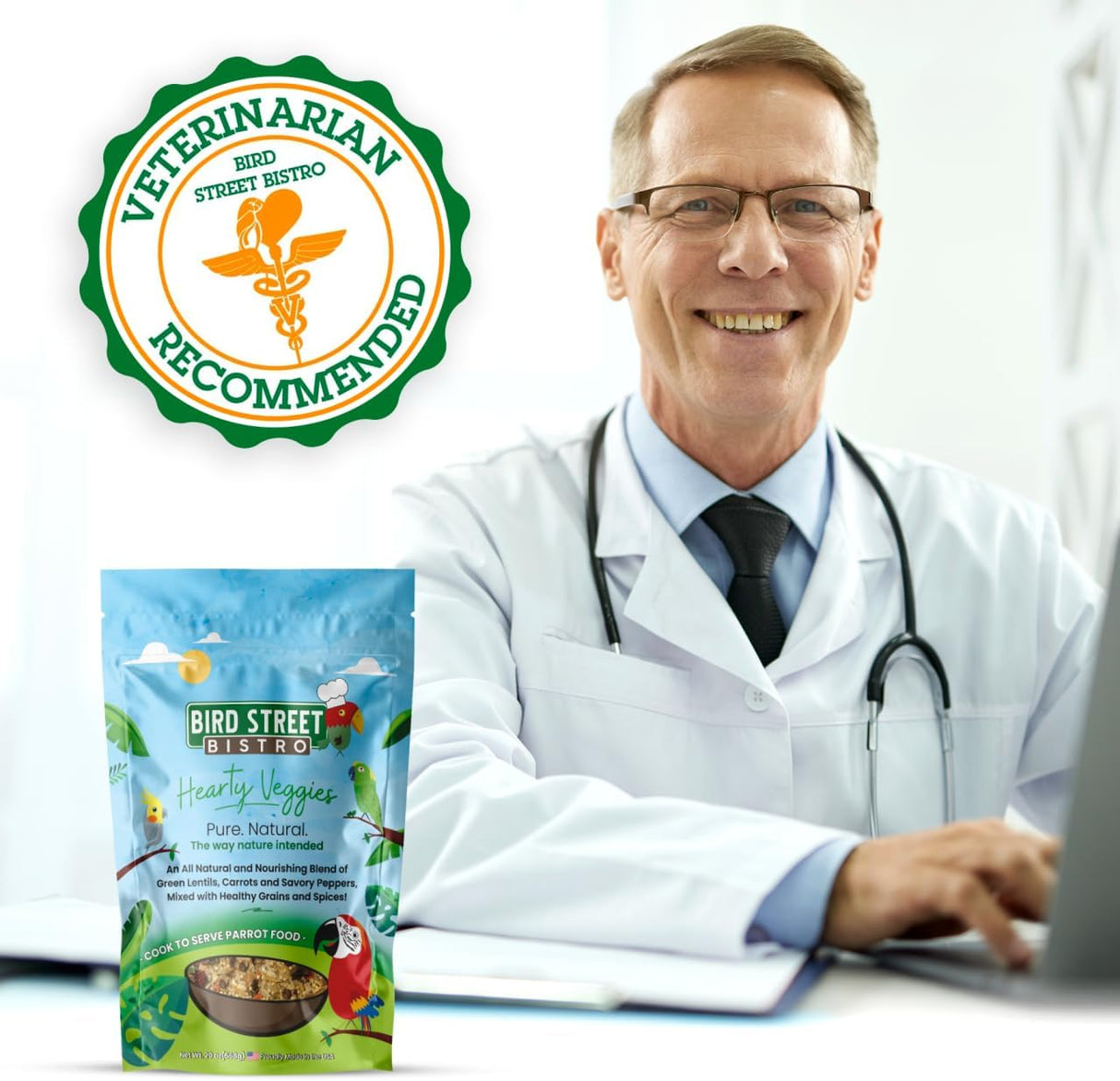 Comida para aves con granos naturales y orgánicos