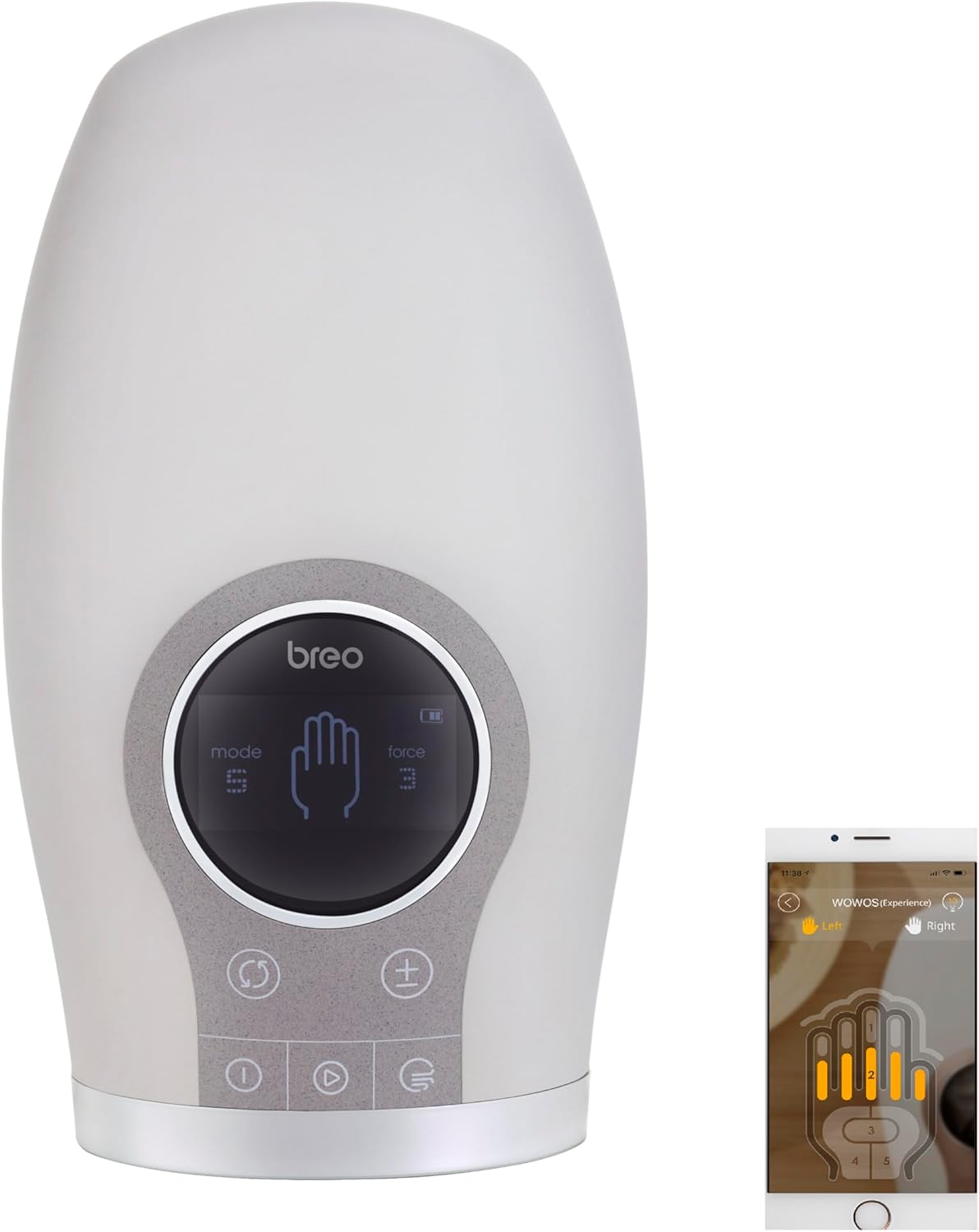 Masajeador de Manos Breo WOWOS, Calentamiento, Control APP