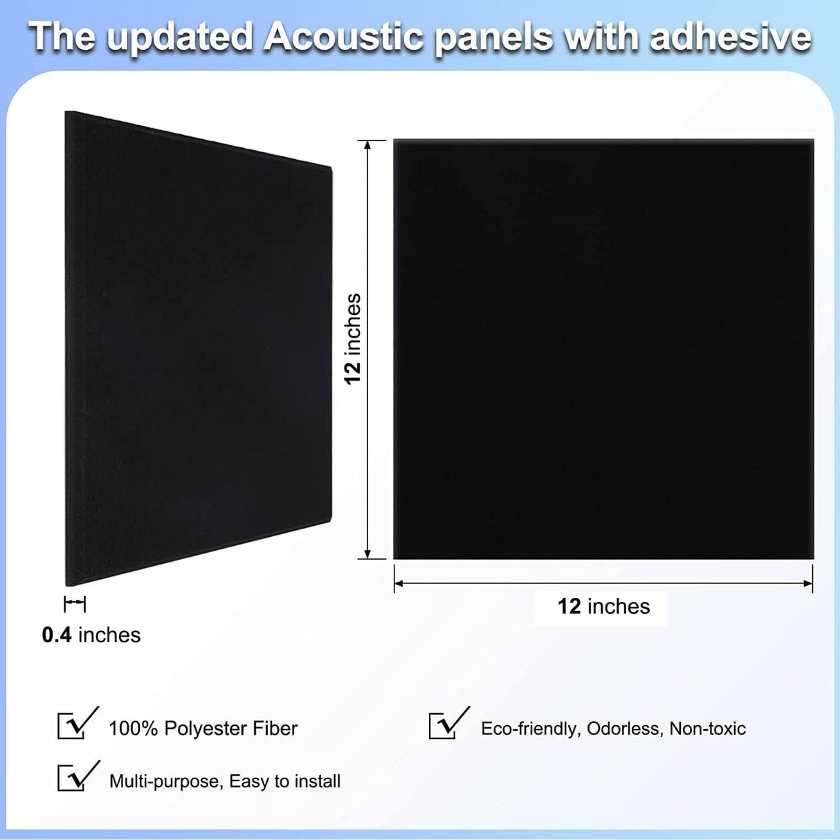 Paneles acústicos 12x12x0.4 - Tratamiento Sonoro - 18 Pack