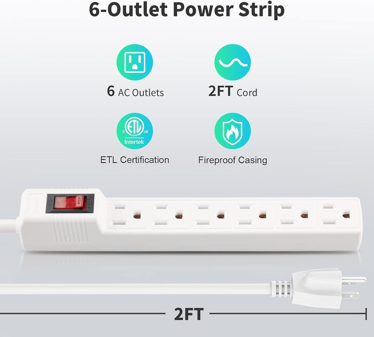 PLUGTUL pack 2 protectores de sobretensiones con 6 tomas