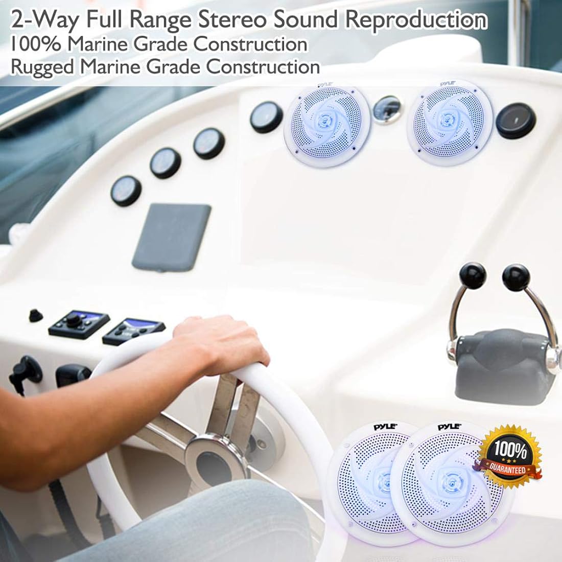 Parlantes marinos blancos PYLE PLMRS53WL
