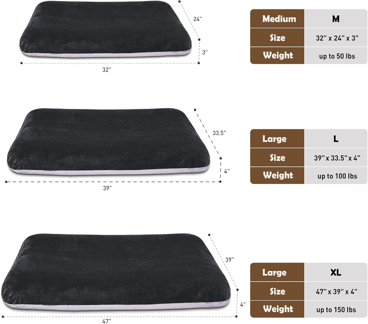 Cama ortopédica para perros XL Magic Dog, 47 pulgadas, suave