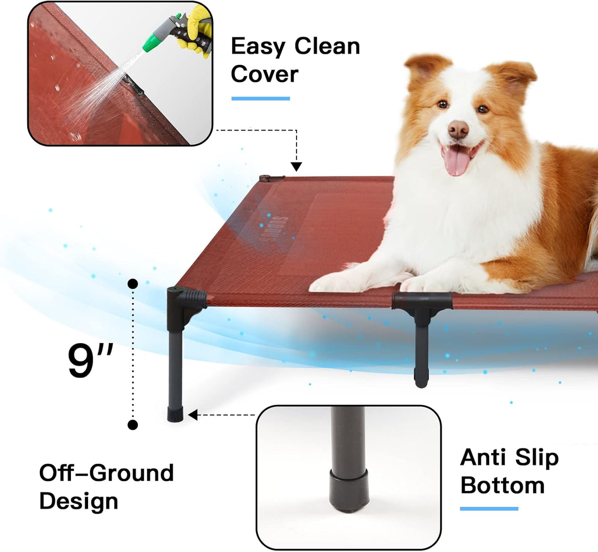 Cama Elevada para Perros Suddus Impermeable X-Large Portátil