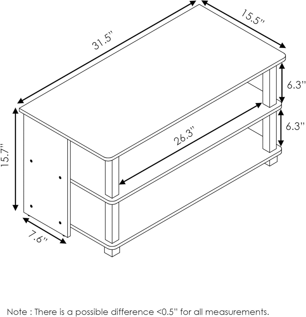 Soporte de 3 niveles para TV de hasta 40" - Furinno Sully