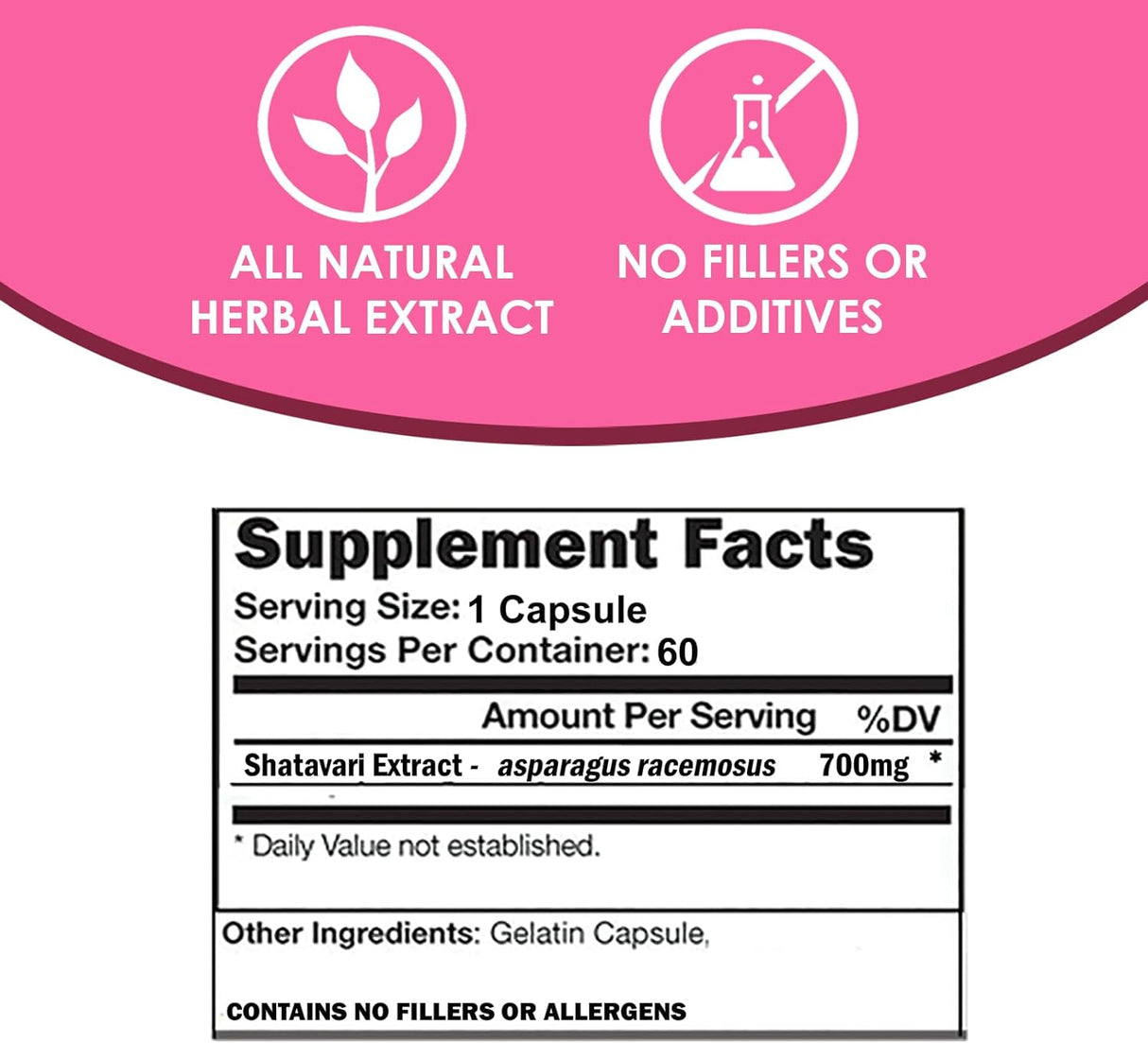 VH Nutrition SHATAVARI Cápsulas Shatavari 700 mg 60 cápsulas