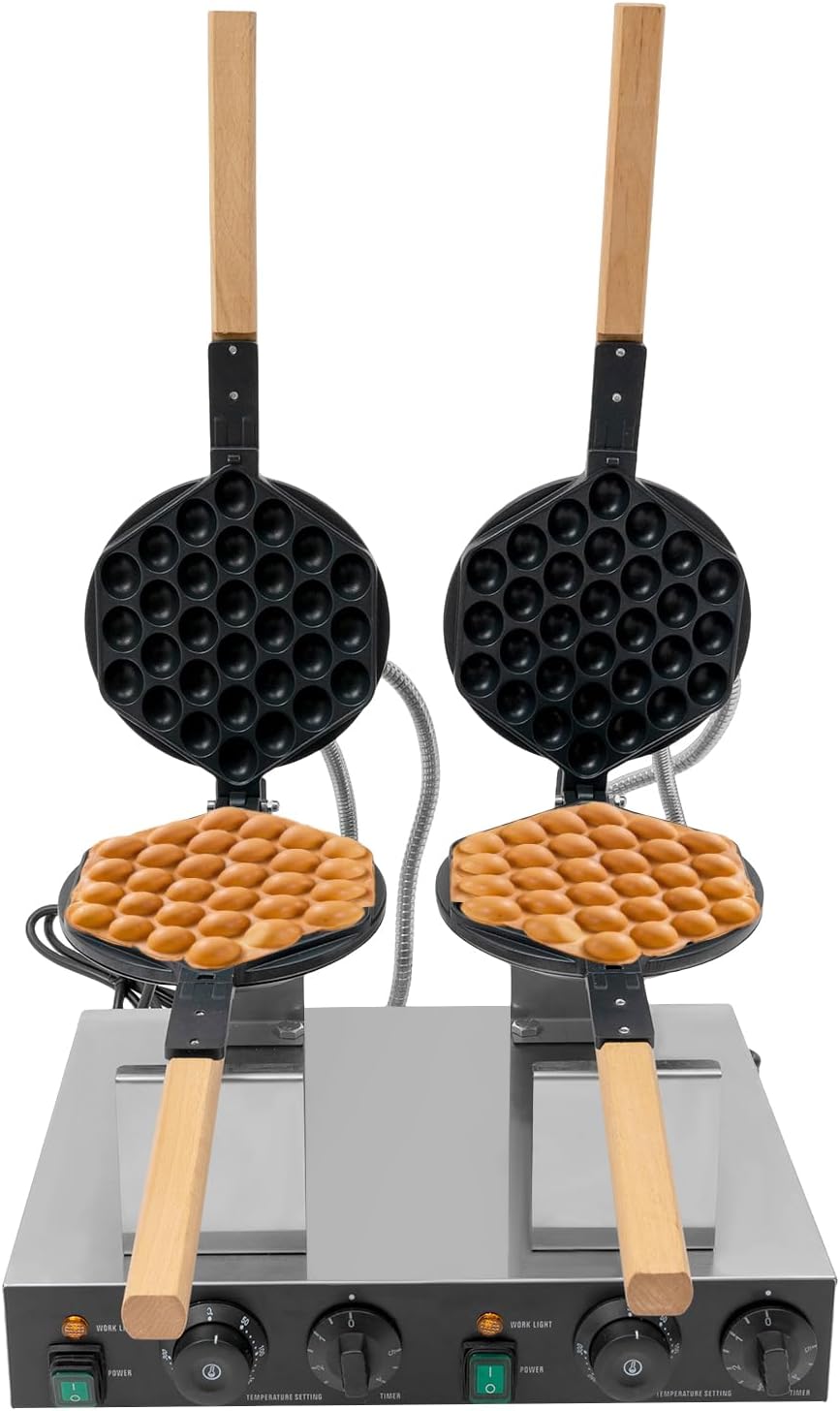 Máquina de Waffles Doble, Comercial, Antiadherente, 180°