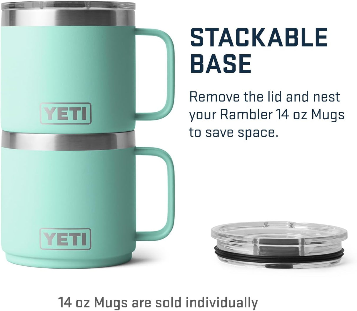 Taza apilable YETI 14 oz, acero inoxidable, Seafoam
