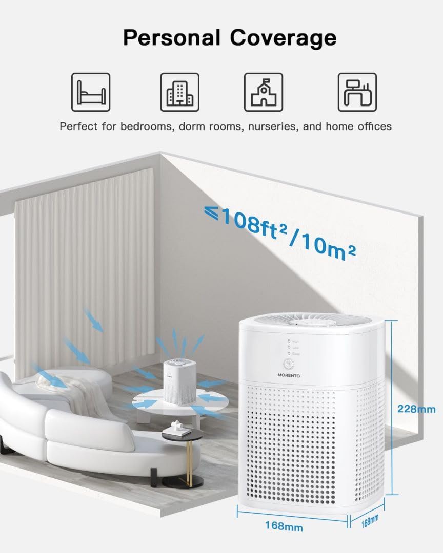 Purificador de aire para dormitorio con filtro HEPA HY1800