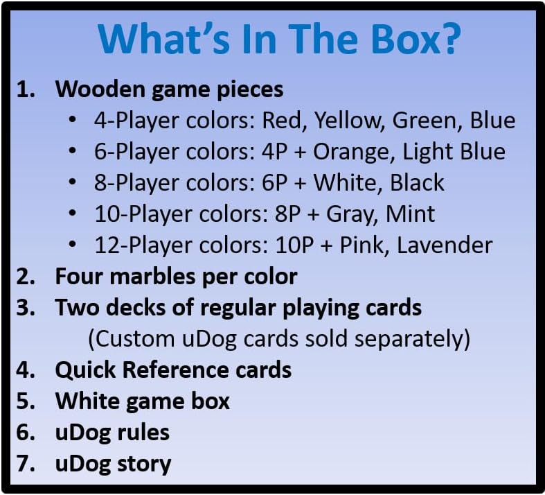 Juego de Mesa uDog | Divertido y Duradero | Para 2-12 Jugadores