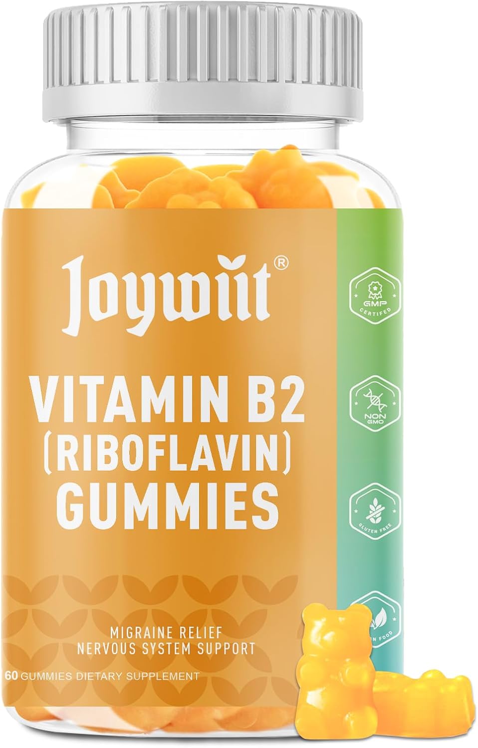 Suplemento Gomitas de vitamina B2 Riboflavina de 500 mg 60u