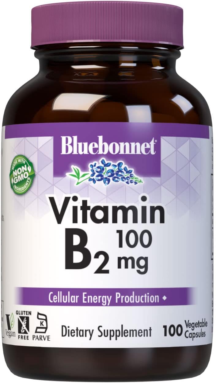 Suplemento Vitamina B2 100 mg para la salud cardiovascular