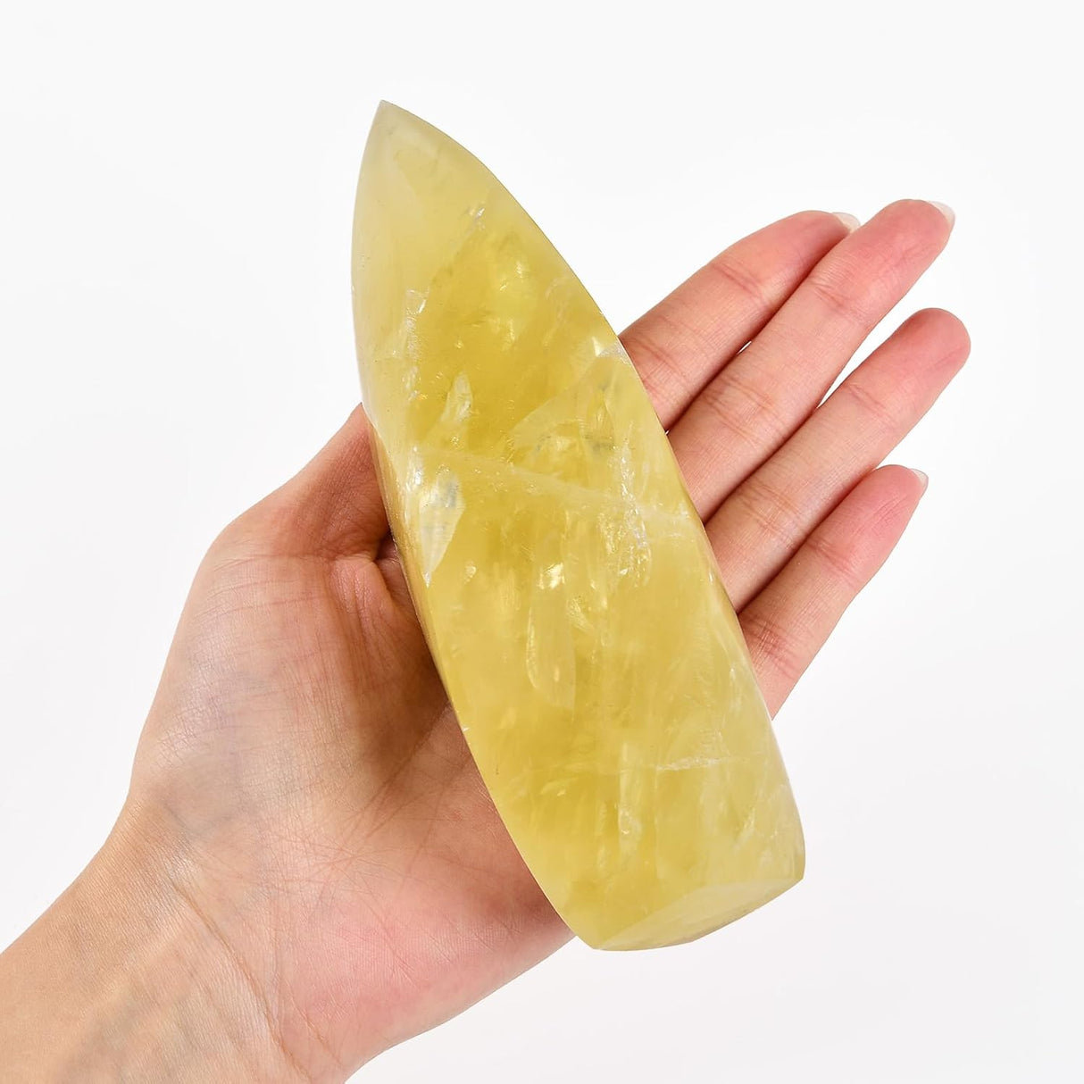 JIC Gem Torre de cristal de cuarzo limón natural en espiral
