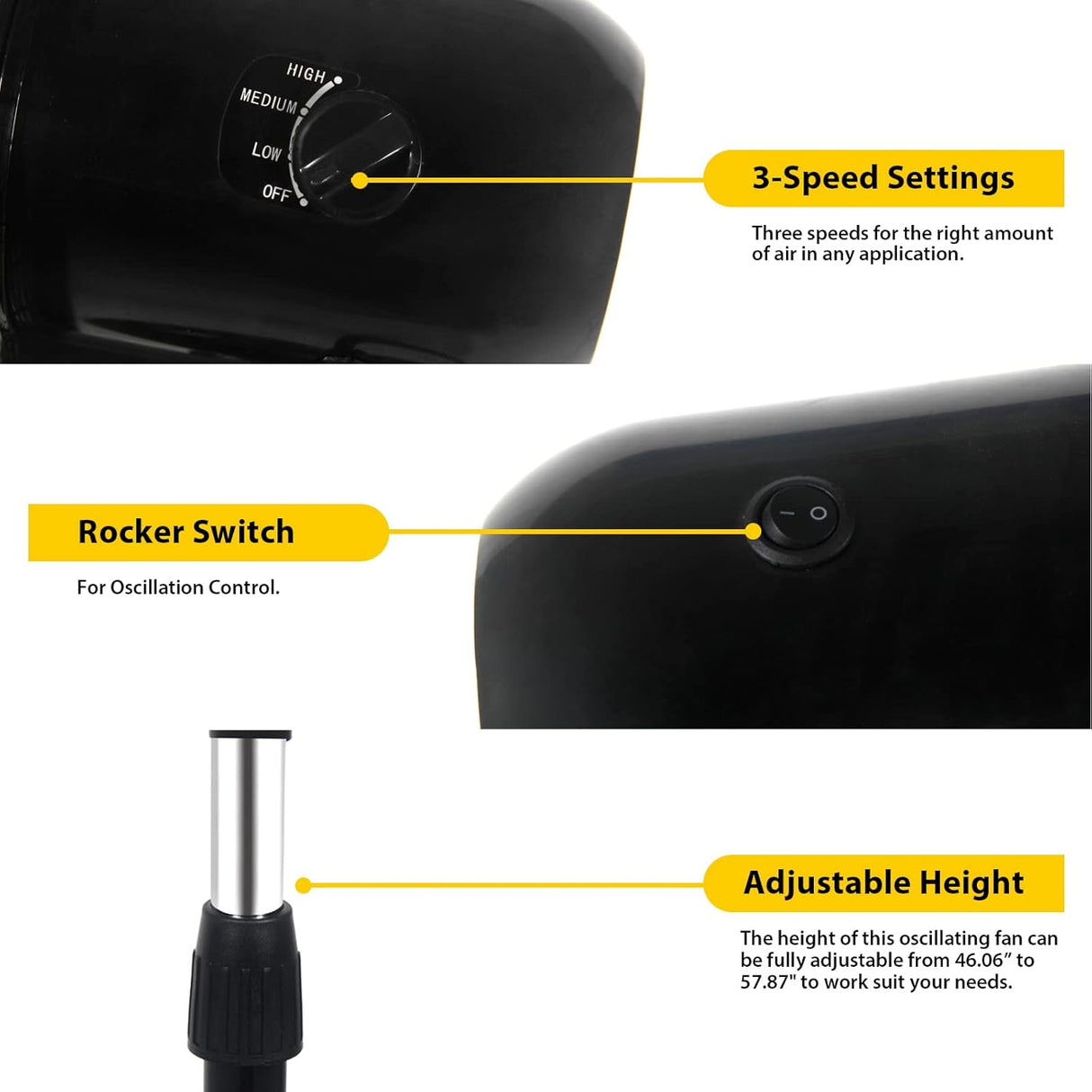 Ventilador de Pedestal VENTISOL 20 4,850CFM Oscilante 3 Velocidades