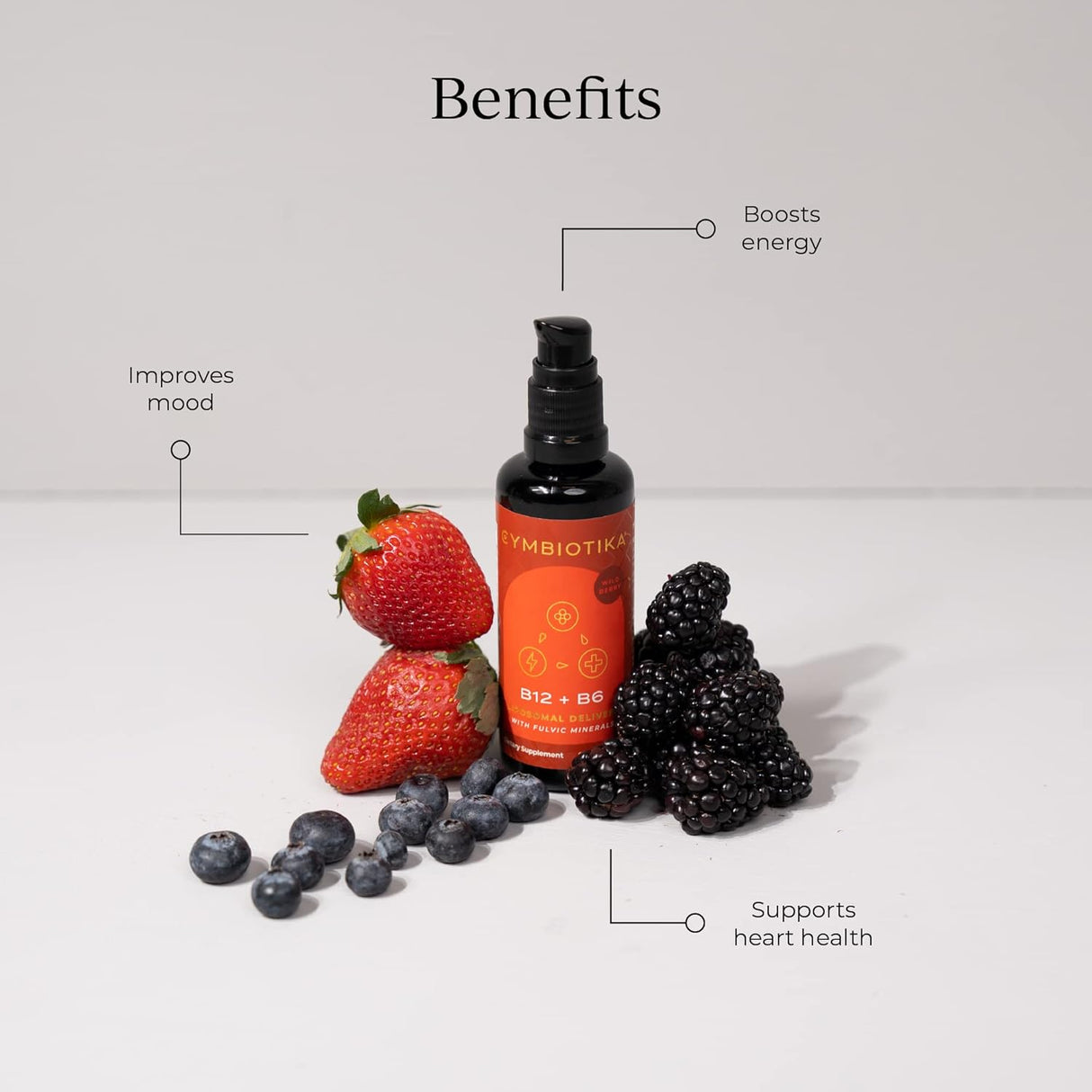 Suplemento líquido de vitamina B12 de 1250 mcg vegana 2 onzas