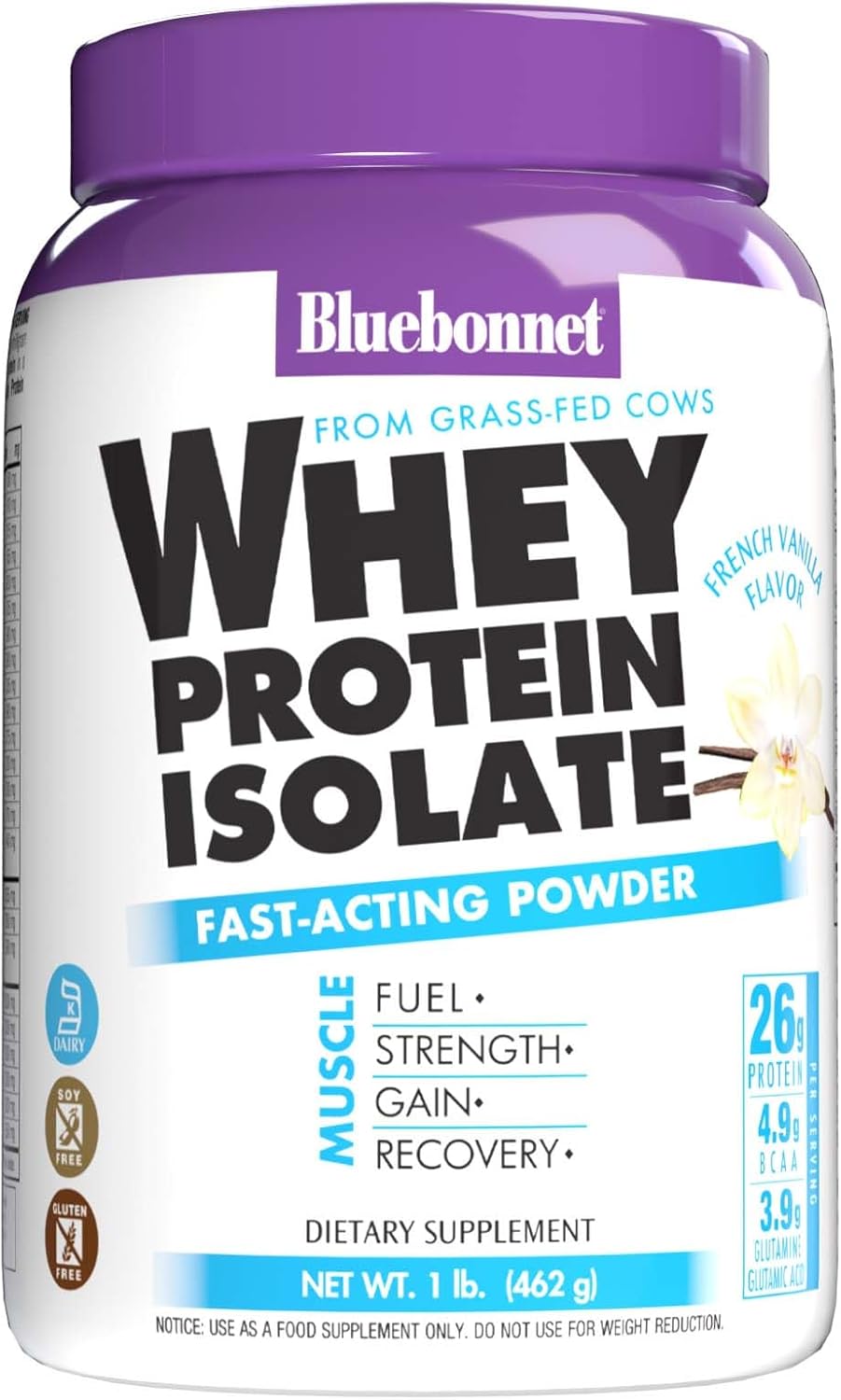 Proteína de suero de leche aislada Bluebonnet, 26 g, 14 raciones