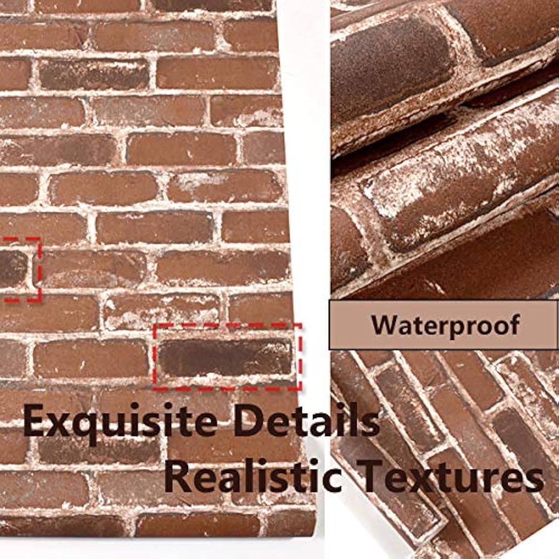 rollo de papel pintado de ladrillo de imitación de piedra
