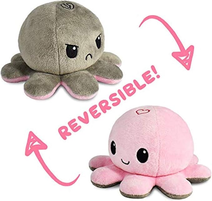 TeeTurtle Octopus Reversible Plushie - Amor y Odio - 4 pulgadas