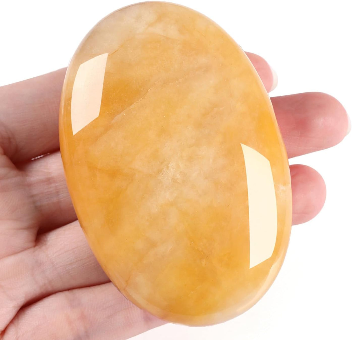 ZHIYUXI Cristales de jade amarillo de 2.4 pulgadas, 1 unidad