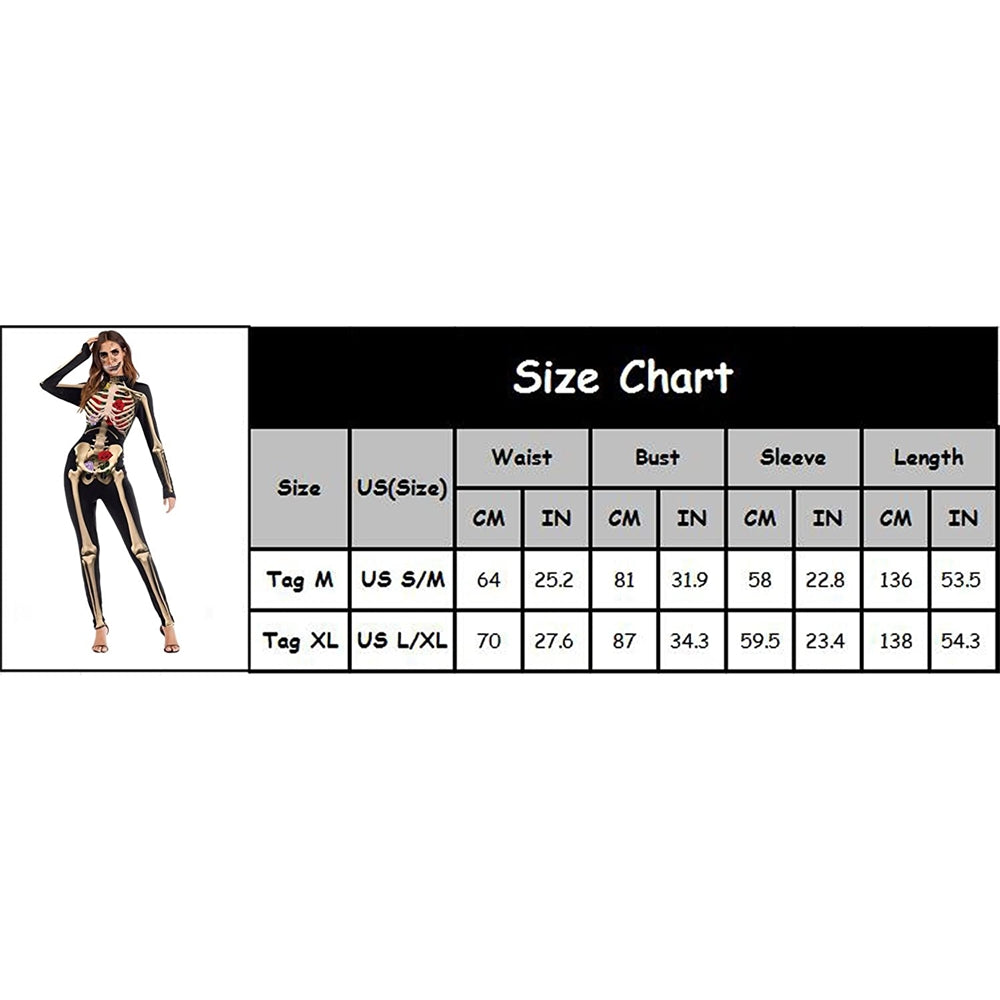 Disfraces de esqueleto para mujer talla L marrón