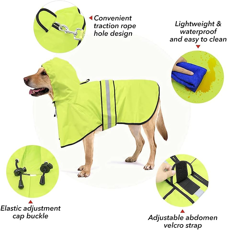 Capa de Lluvia para Perros - Chaqueta Impermeable Ajustable - Mediana