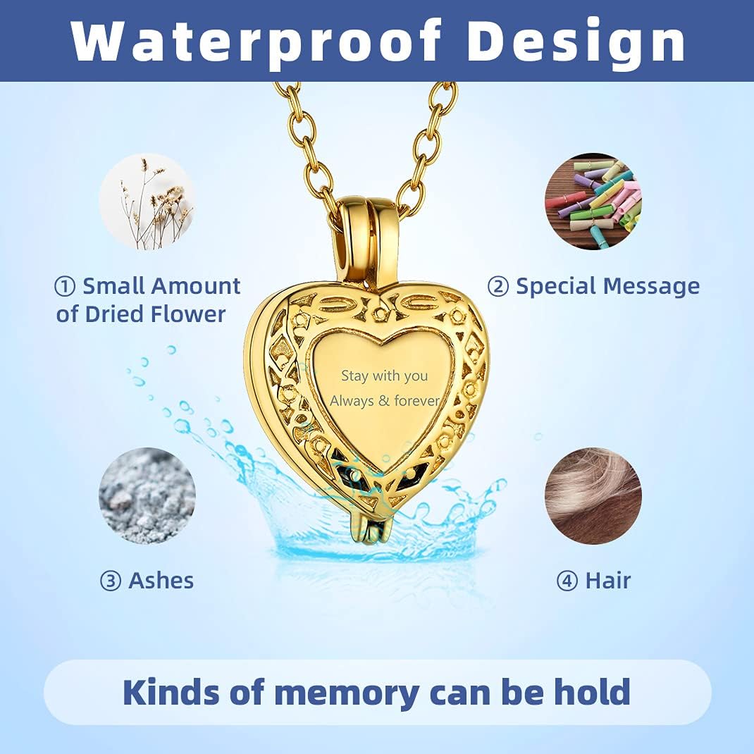 Collar de acero inoxidable, piedra de nacimiento, Dorado