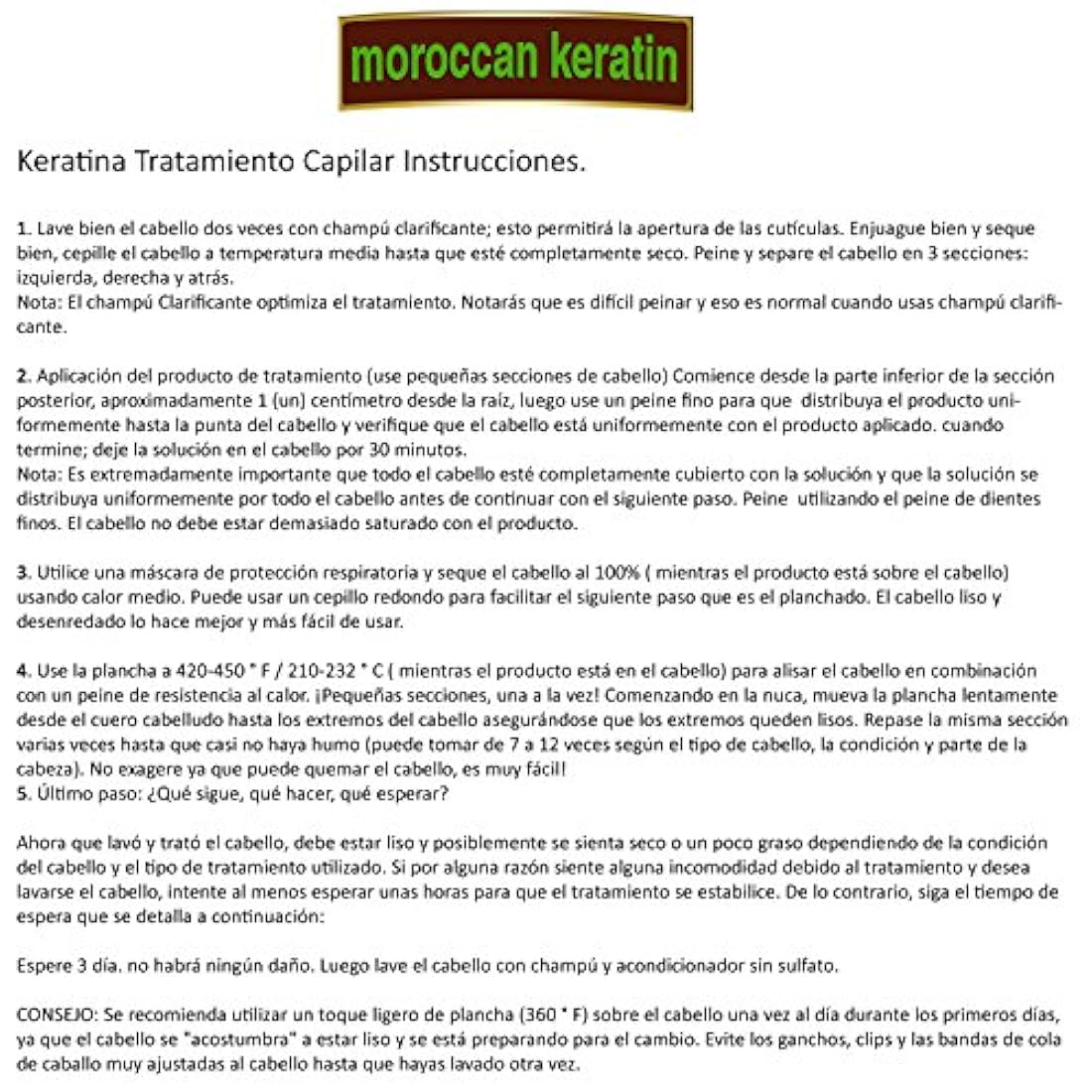 MOROCCAN KERATIN tratamiento del cabello Chocolate