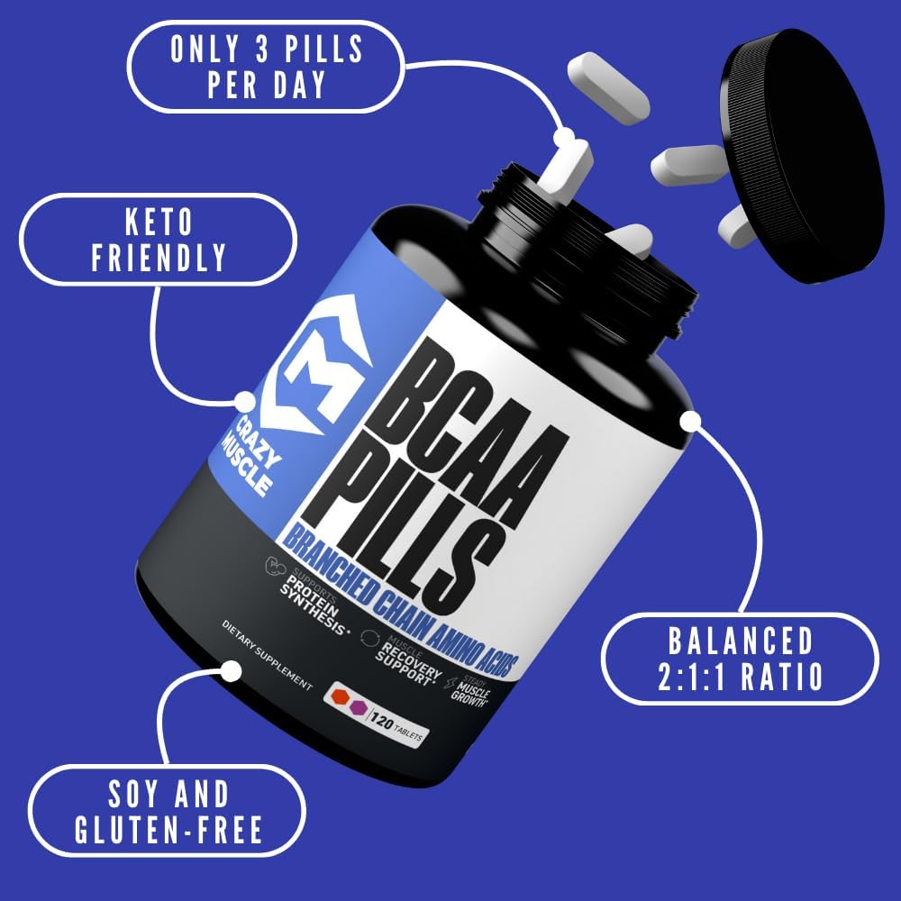 Crazy Muscle BCAA Pills, 2:1:1, 120 caps