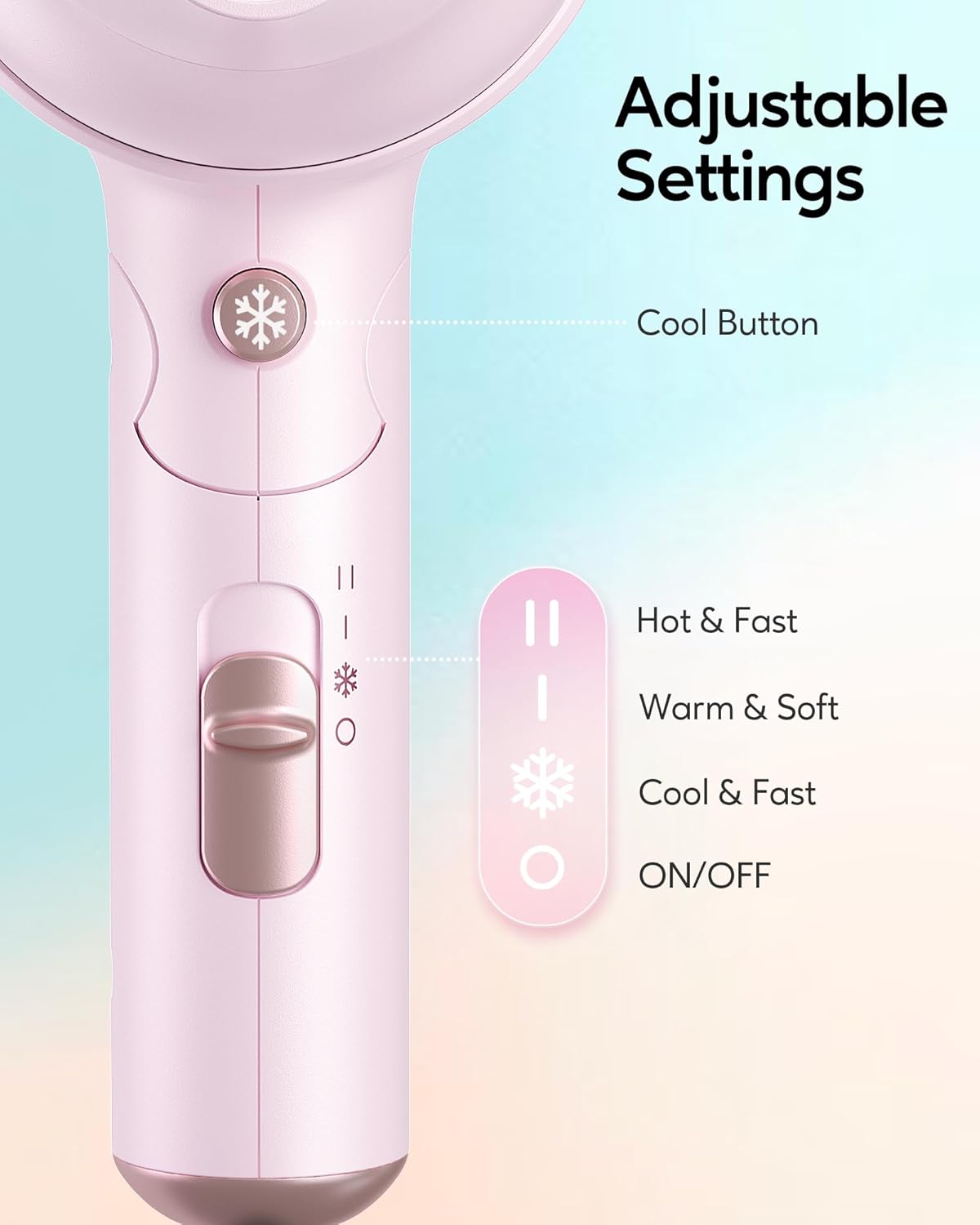 Secador de pelo con difusor con mango plegable 1600 W