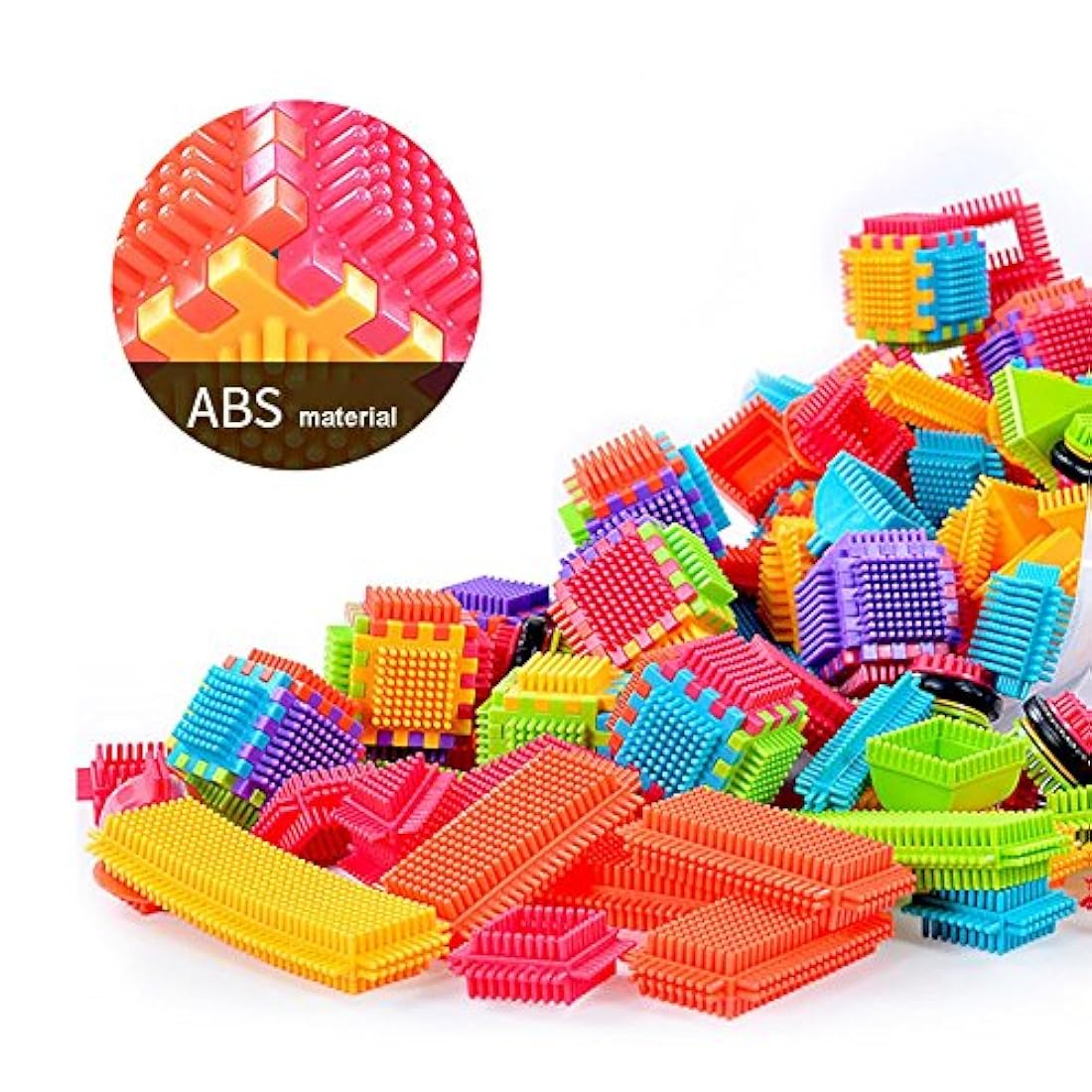 Juego de 100 bloques de construcción con forma de cerdas
