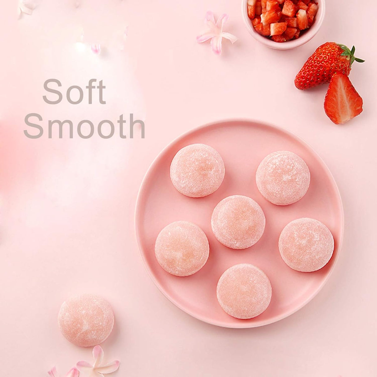Mochi de sabor a fruta japonesa, mango de fresa y daifuku